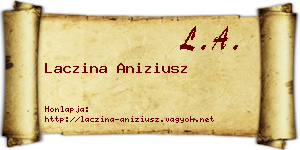 Laczina Aniziusz névjegykártya